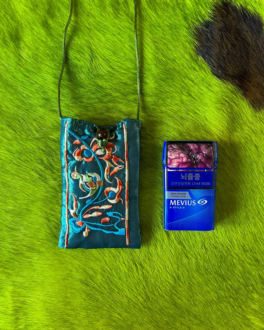 Indian Vintage Satin Pouch Bag Necklace 상품이미지3