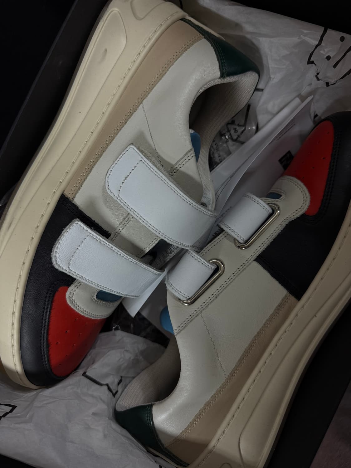 [43] 아크네 스튜디오 페리 누벅 벨크로 스니커즈 화이트 멀티 상품이미지1