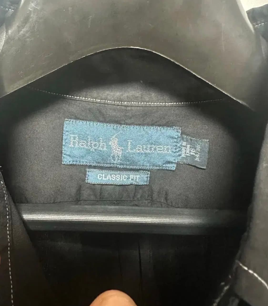 ㄷno.28 폴로 랄프로렌 스티치 블랙 셔츠 L 상품이미지3
