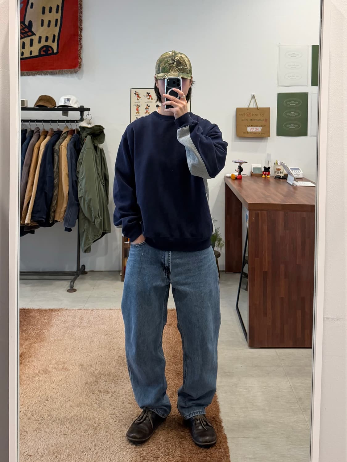 90-00s Russell 러셀 배색 플레인 스웻셔츠 상품이미지3