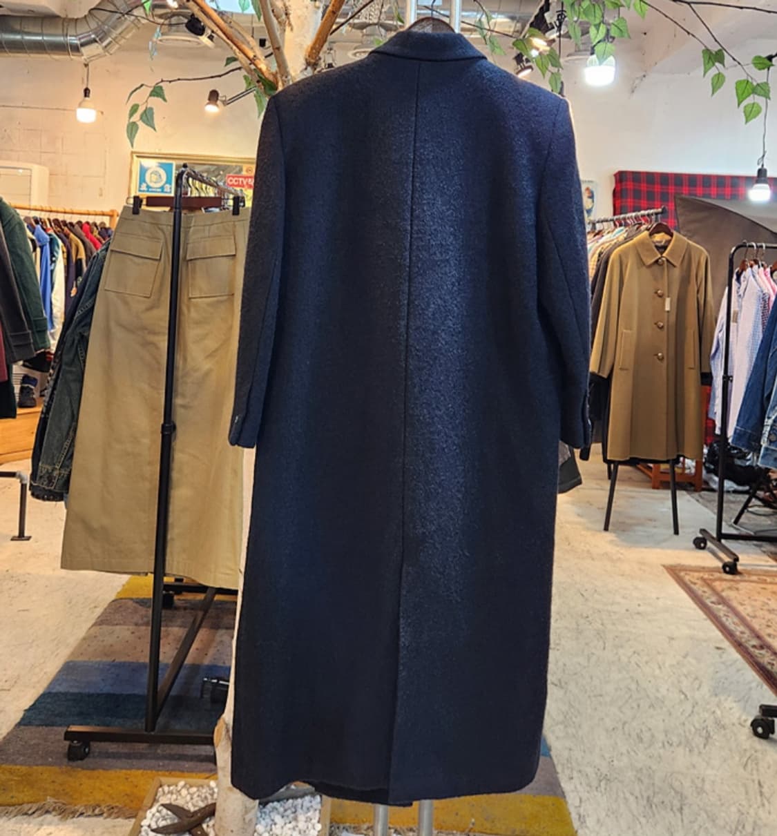 Lui chantant 도톰한 캐시미어 울 블렌드 블랙 롱 코트 상품이미지6