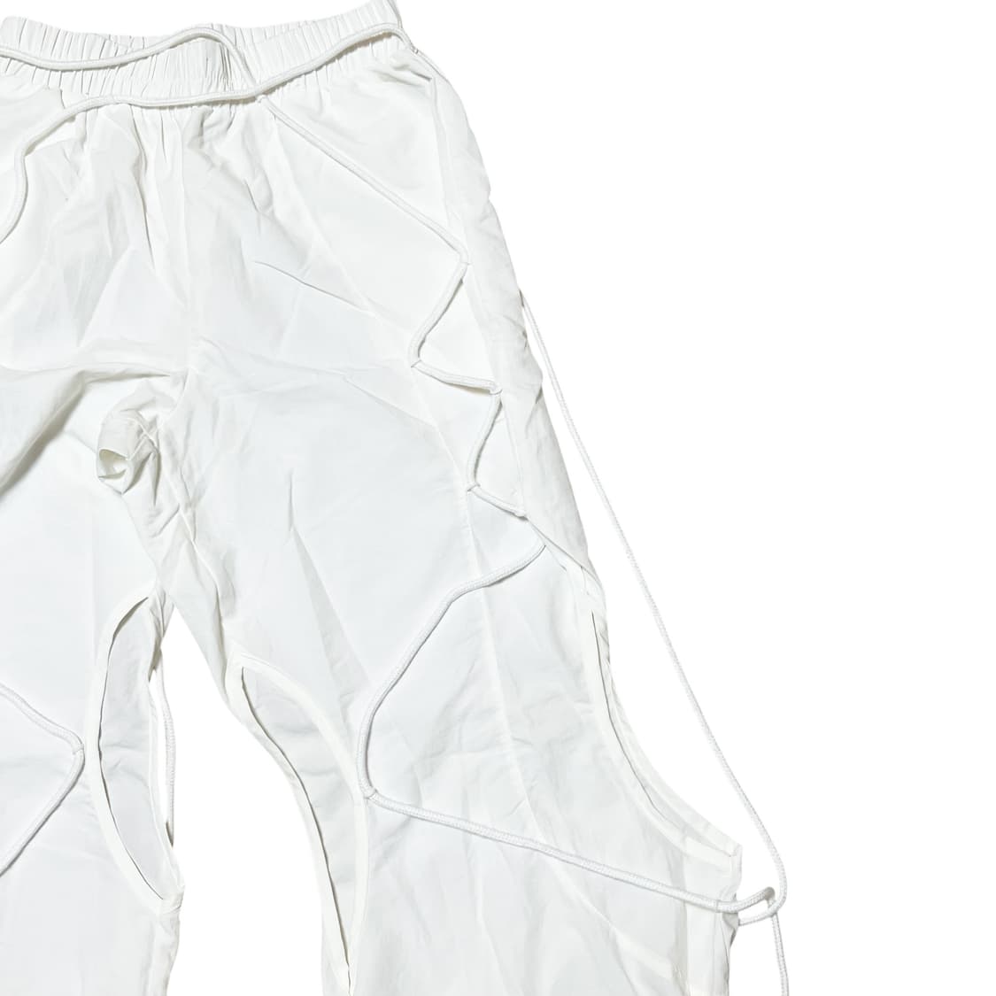 Strap Hole Slit Nylon Pants_White 상품이미지2