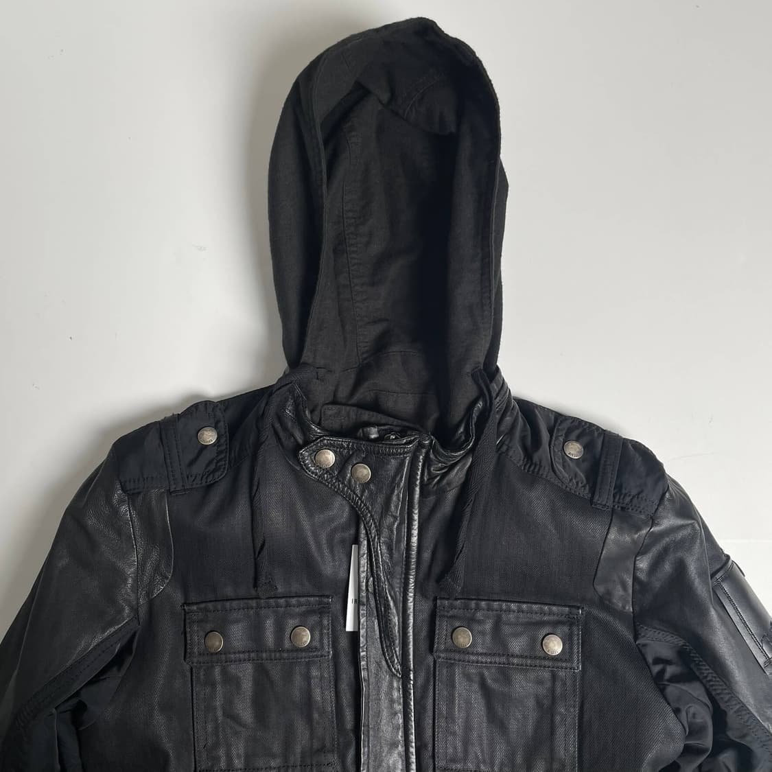 Diesel 왁스코튼 나일론 레더 믹스 자켓 상품이미지3