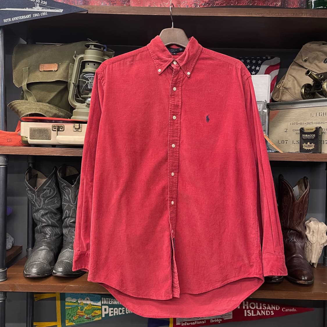 90s 폴로 랄프로렌 블레어 핏 버튼 다운 코듀로이 셔츠 N414 상품이미지1