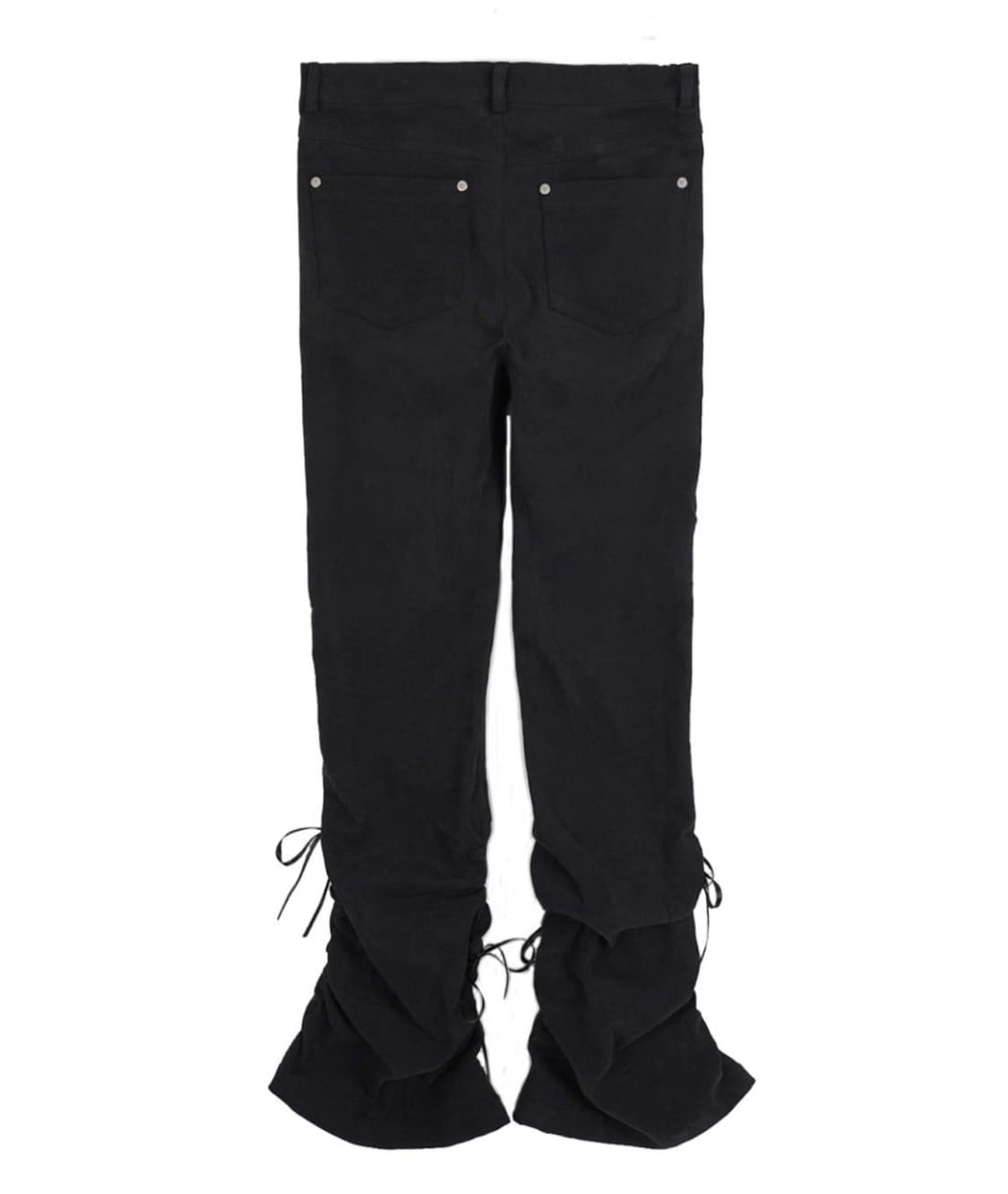 하이스쿨디스코 리본 셔링 부츠컷 피치 코튼 팬츠 상품이미지5