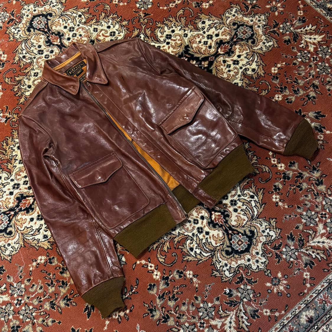 디아프바인 A-2 말가죽 자켓 브라운 (S) 상품이미지3