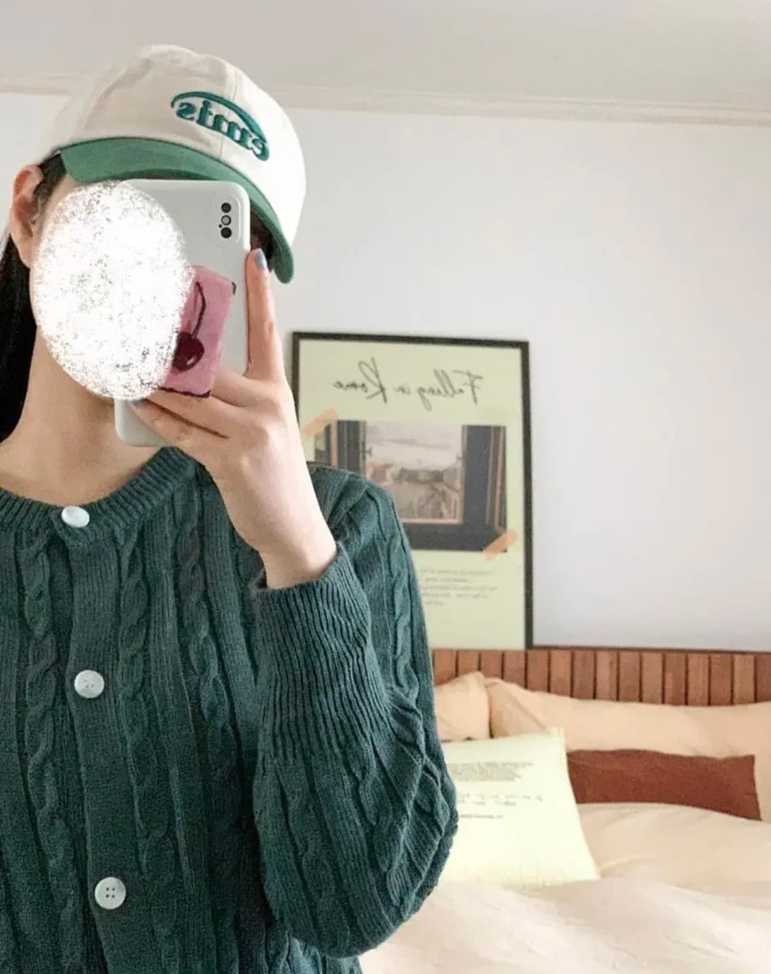 딥그린 초록 꽈배기 케이블 가디건 상품이미지3