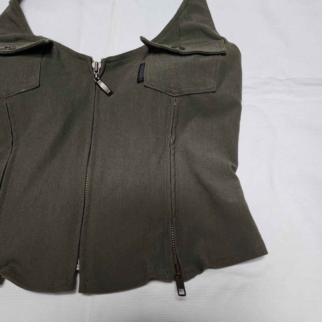 빈티지 카키 홀터넥 나시 슬리브리스 상품이미지6