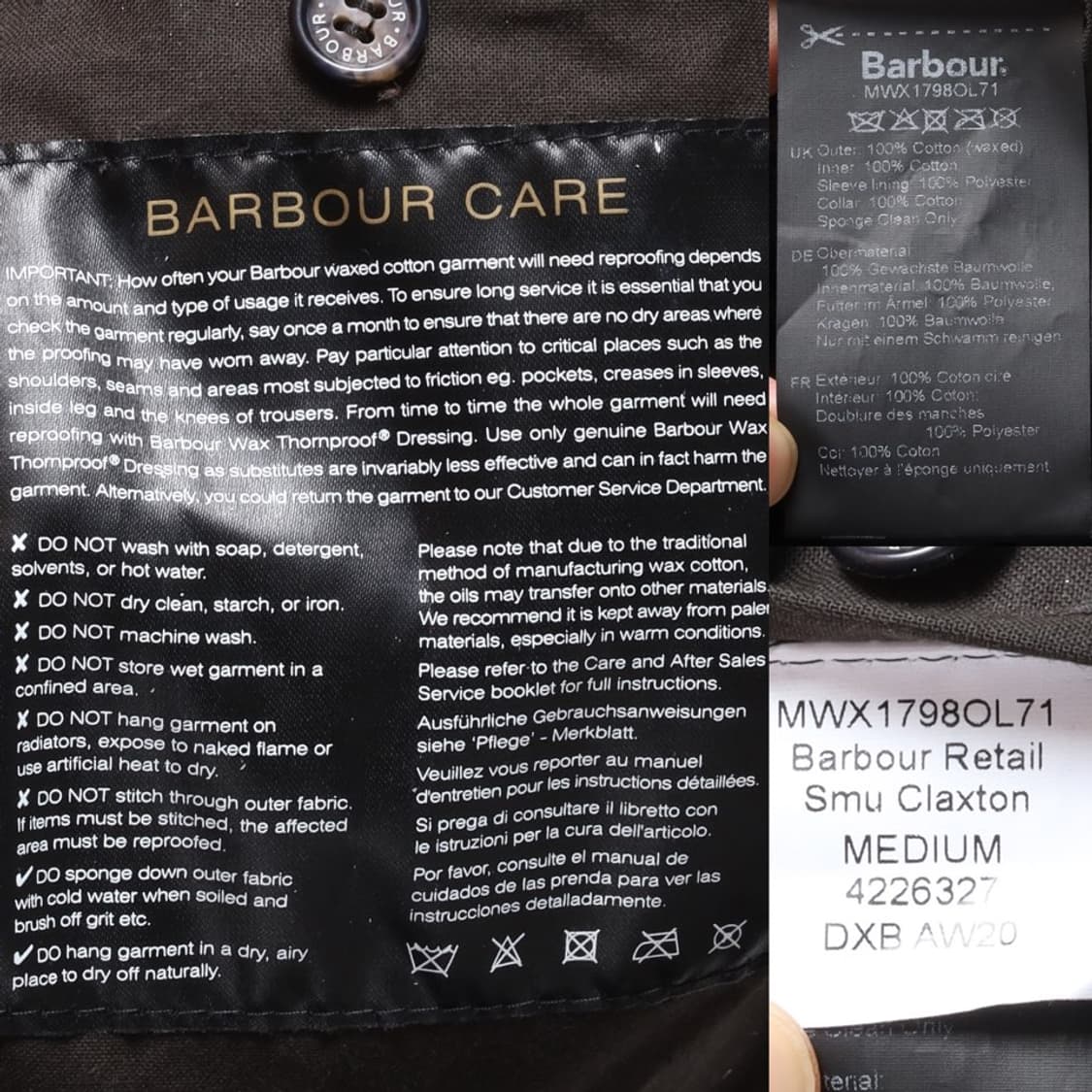 바버 Barbour Waxed Claxton Jacket 
 상품이미지10