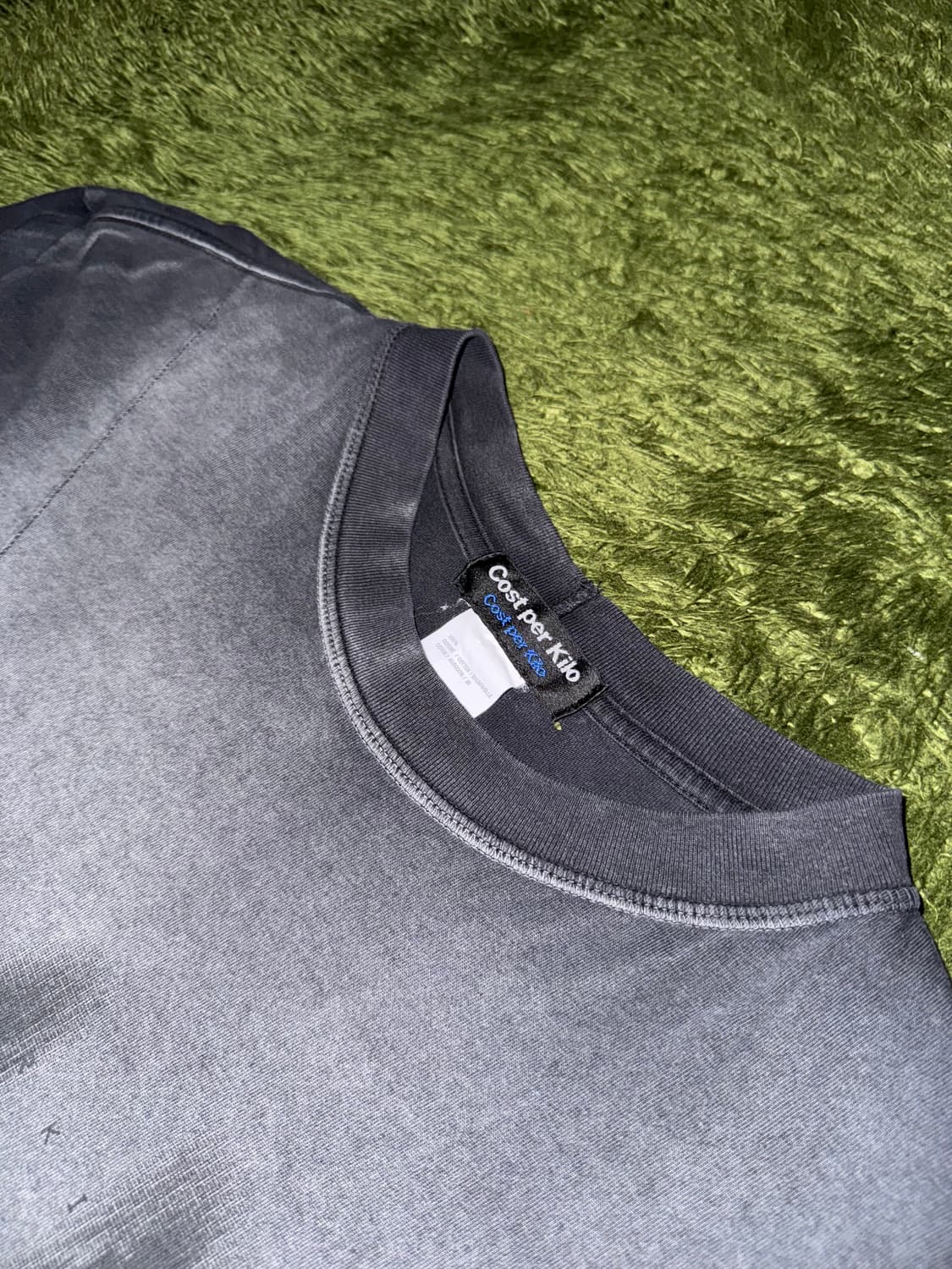 [XL] 코스트 퍼 킬로 더티 워싱 블리치드 스테어 롱슬리브 블랙 상품이미지2