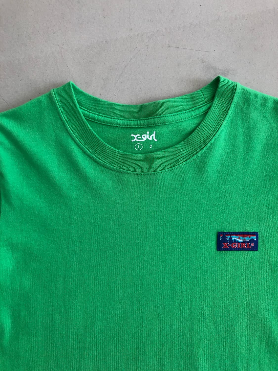 엑스걸 X-girl 그린 반팔티셔츠 size 1 상품이미지4