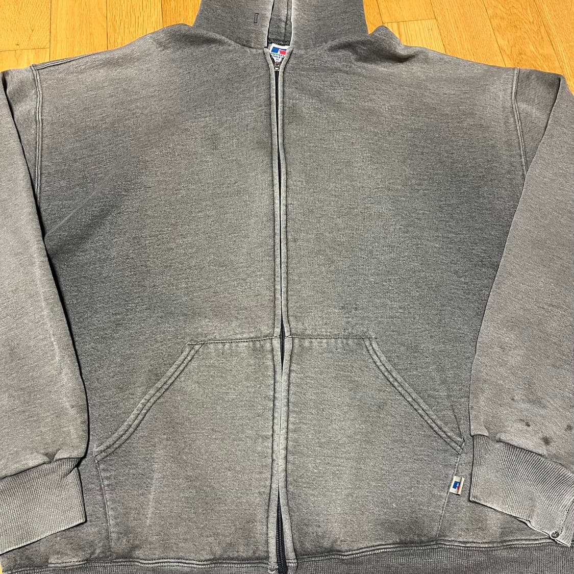 [XL] 90s 빈티지 러셀 후드집업 페이디드 그레이 상품이미지3