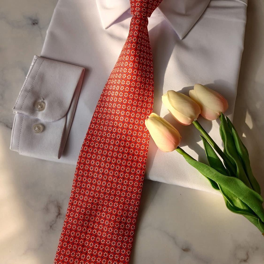 미쏘니 실크 플라워 마이크로 패턴 넥타이 8.6cm A+등급 A19808 상품이미지7