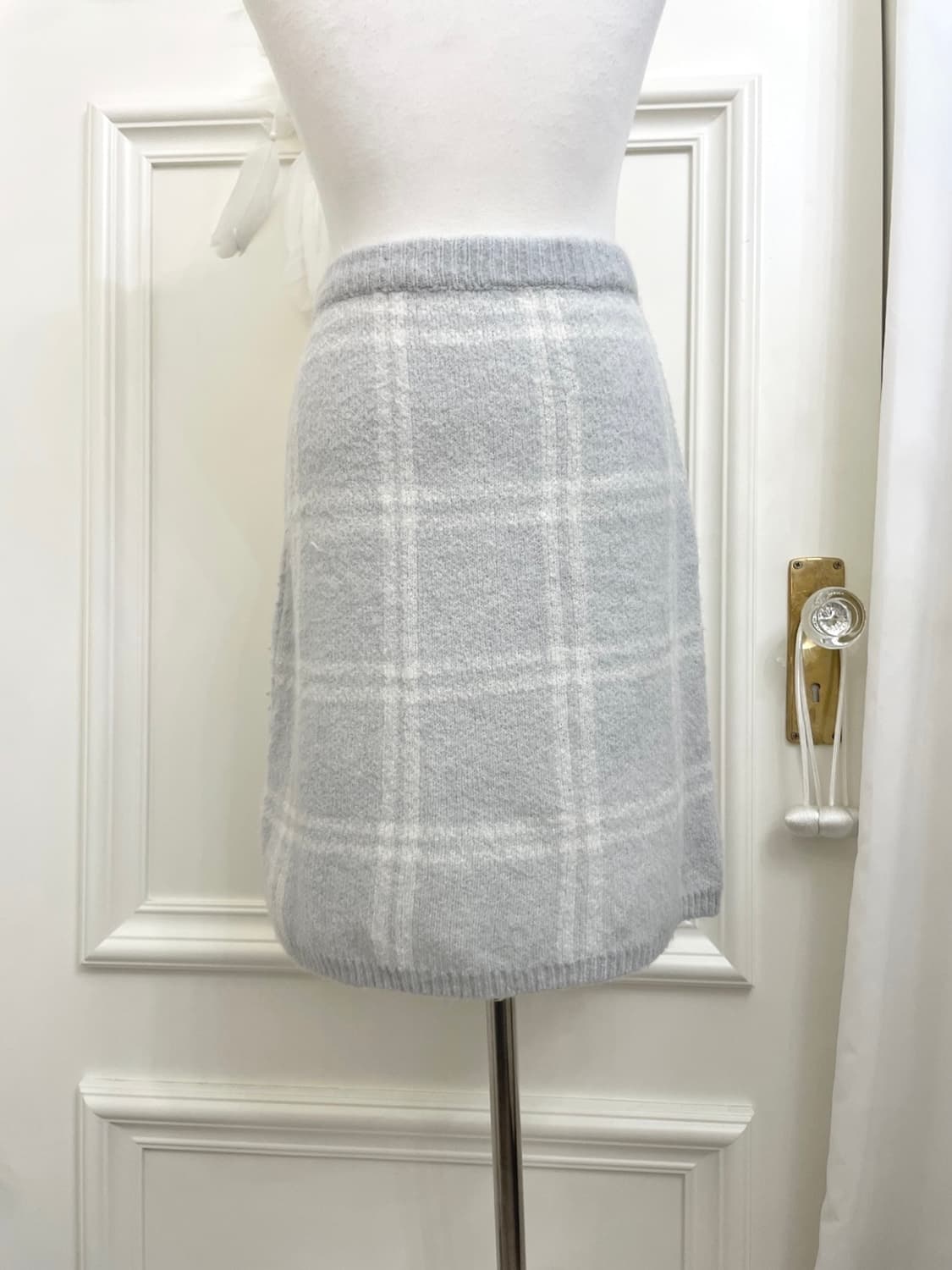 CECIL MCBEE sky blue check banding knit 상품이미지4