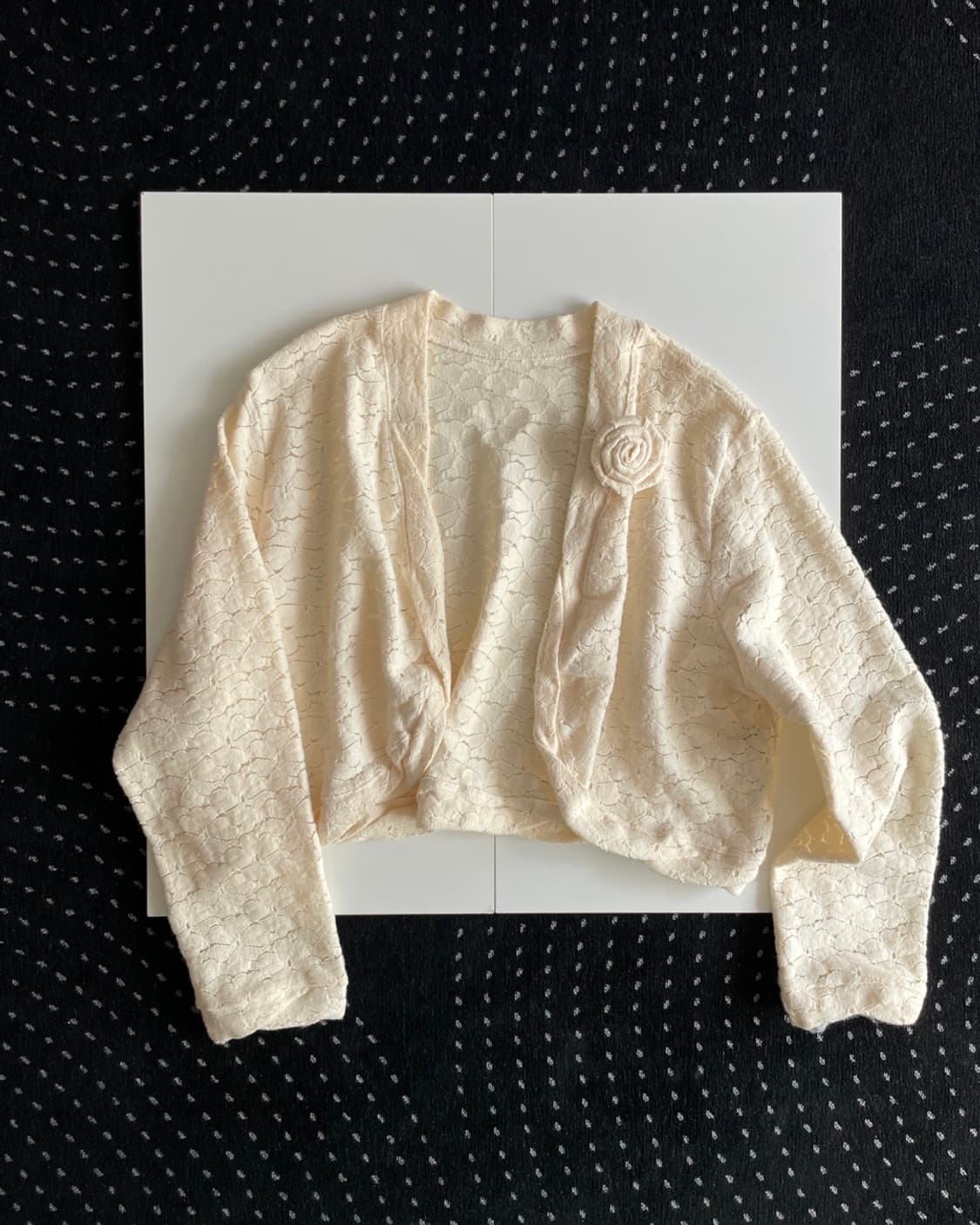 robe short cardigan, rose brooch set 🥀 상품이미지1