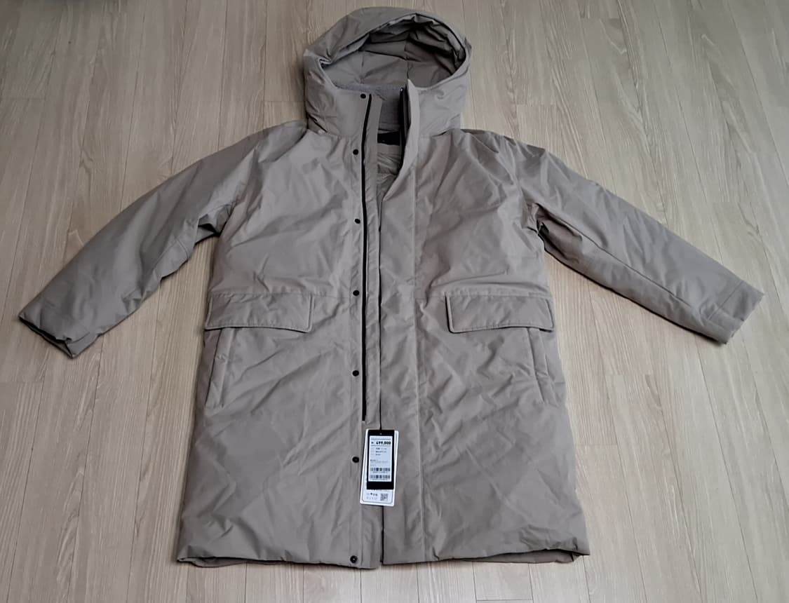 [품절새상품택0] 앤드지 andz 구스 다운 후드 패딩 점퍼 베이지 상품이미지3