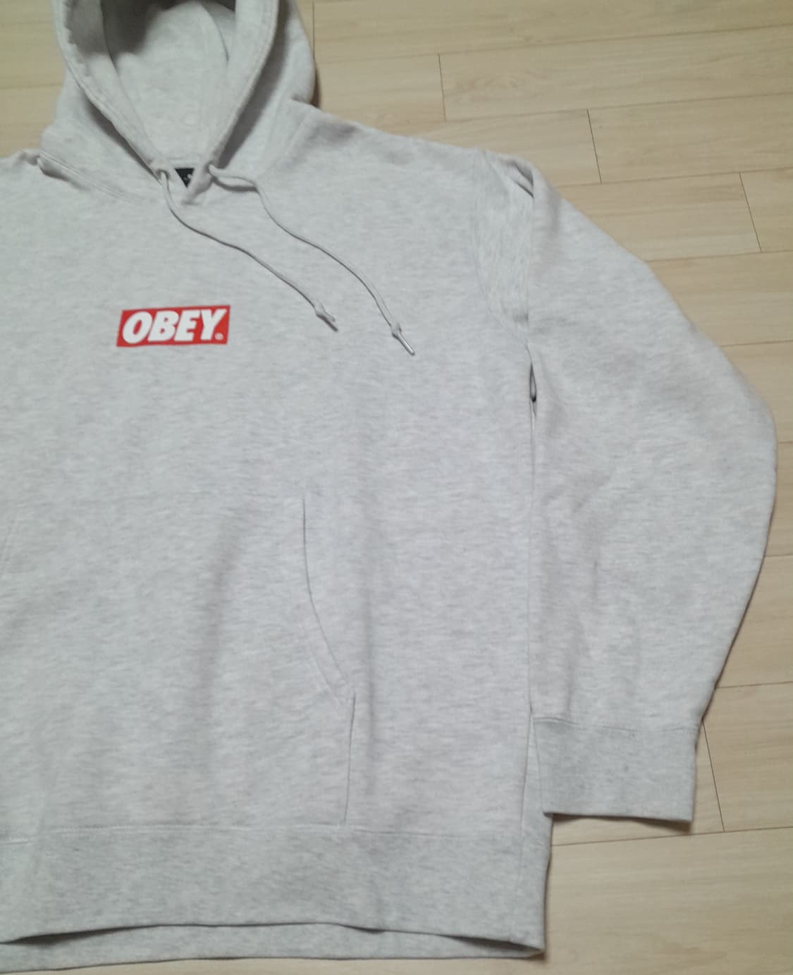 💥오베이 박스로고 후드 그레이 (XL) 
 상품이미지3