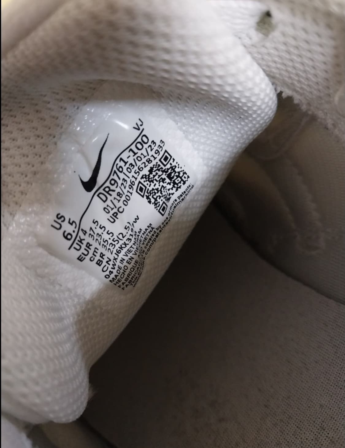 여성 나이키 테크 헤라 화이트 런닝화, 운동화 (235) 상품이미지9