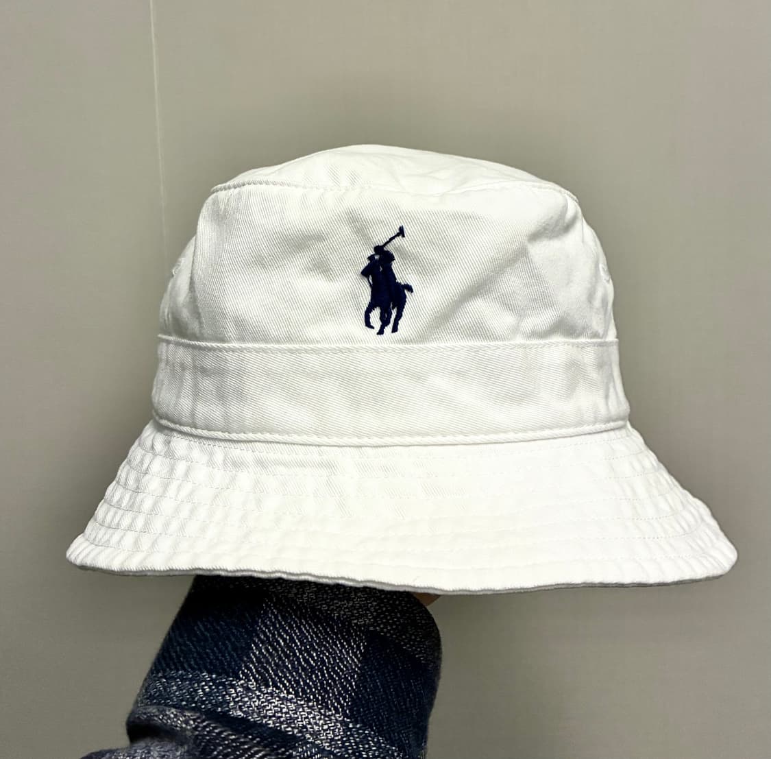 (S~M)POLO 폴로랄프로렌 화이트 버킷햇 벙거지모자 폴로모자 상품이미지1