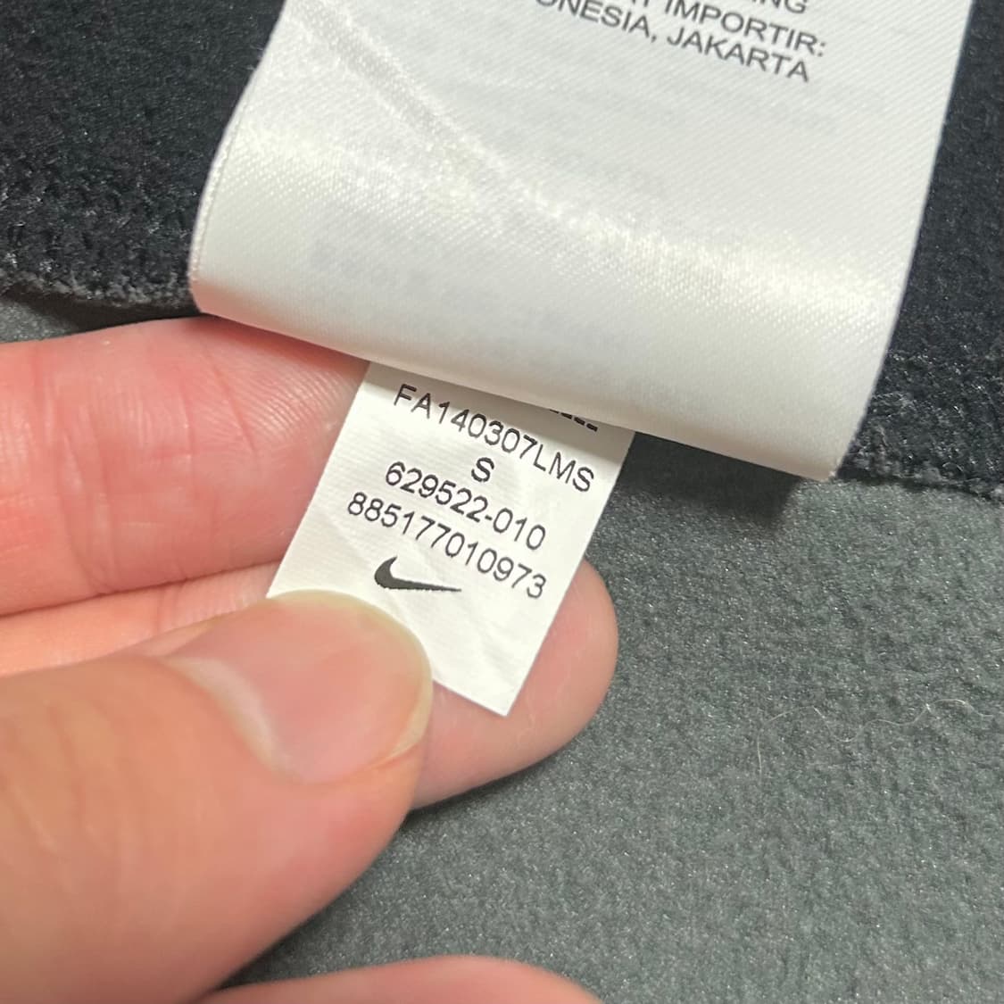 [S] Nike 나이키 기모 챠콜 스우시 후드집업 자켓 상품이미지7