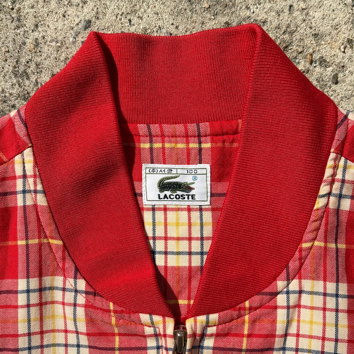 (L) 90s 서광 라코스테 체크 블루종 자켓 상품이미지4