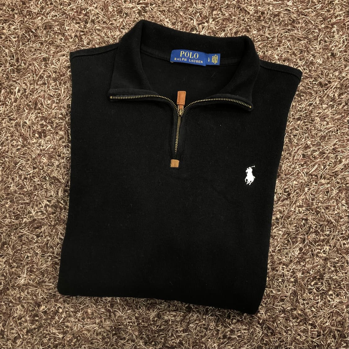 폴로 랄프로렌 하프집업 블랙 코튼 니트 상품이미지1