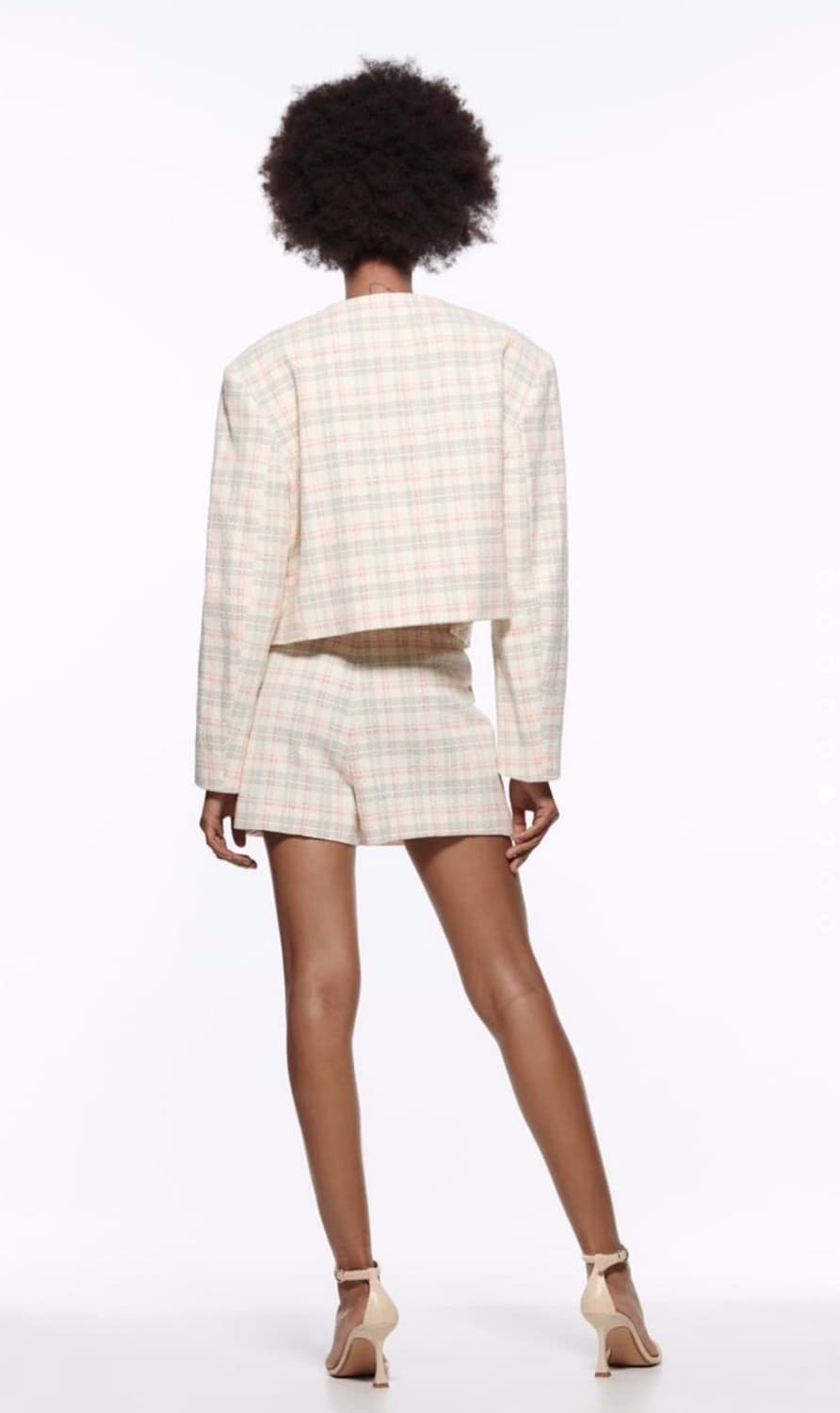 자라 체크 트위드 자켓 스코트 셋업 M 상품이미지2