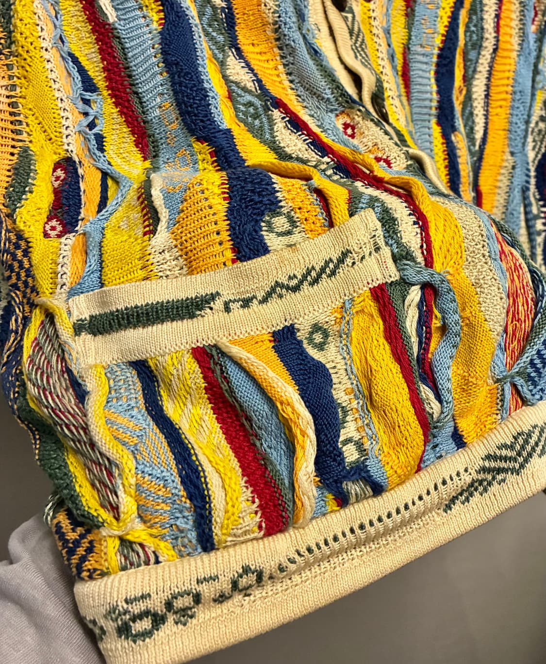 (XL)Coogi 쿠지 3D 에스닉 웨스턴 케이블 니트베스트 조끼 상품이미지5