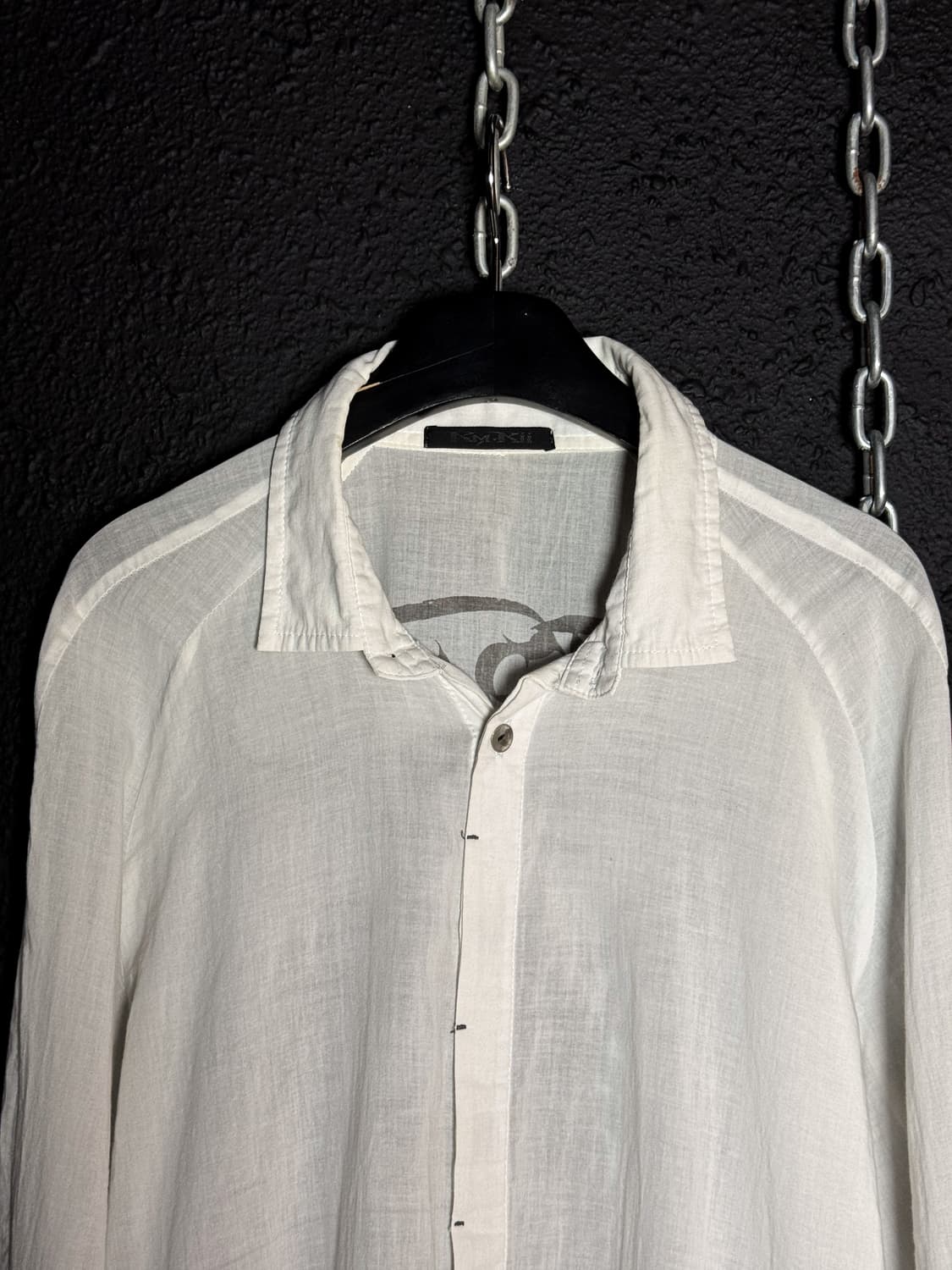 Kmrii – Frayed Ink-Print Long Shirt   상품이미지2