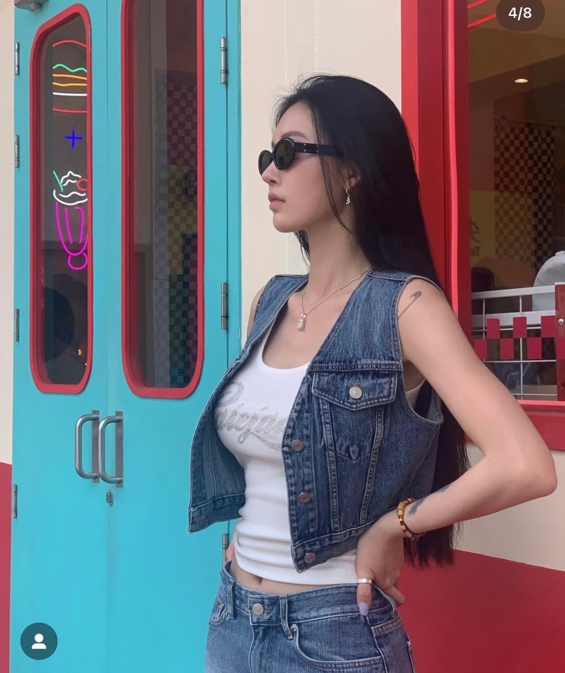 페일제이드 청조끼+스커트M 셋업 상품이미지2