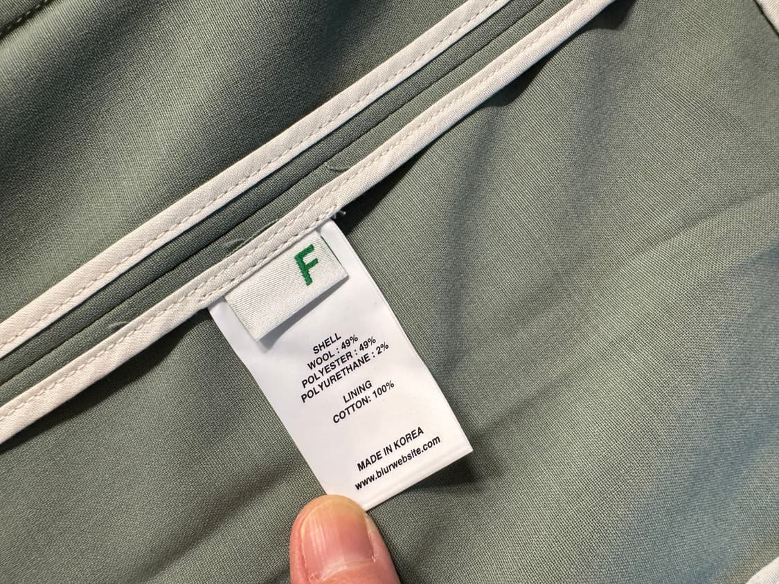 BLUR1.0 오버사이즈 노카라 재킷 민트 F 상품이미지4