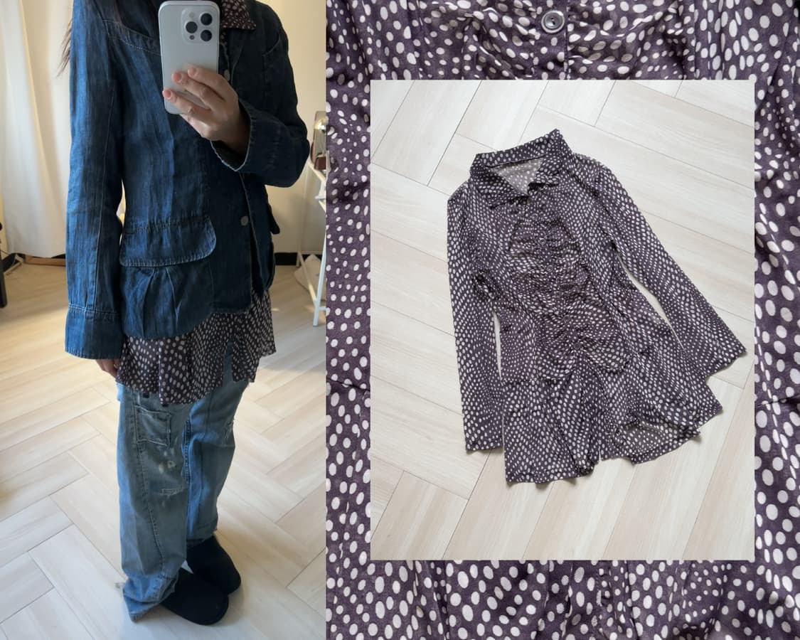 [EIGER WAND] dot pattern shirring dress 상품이미지6