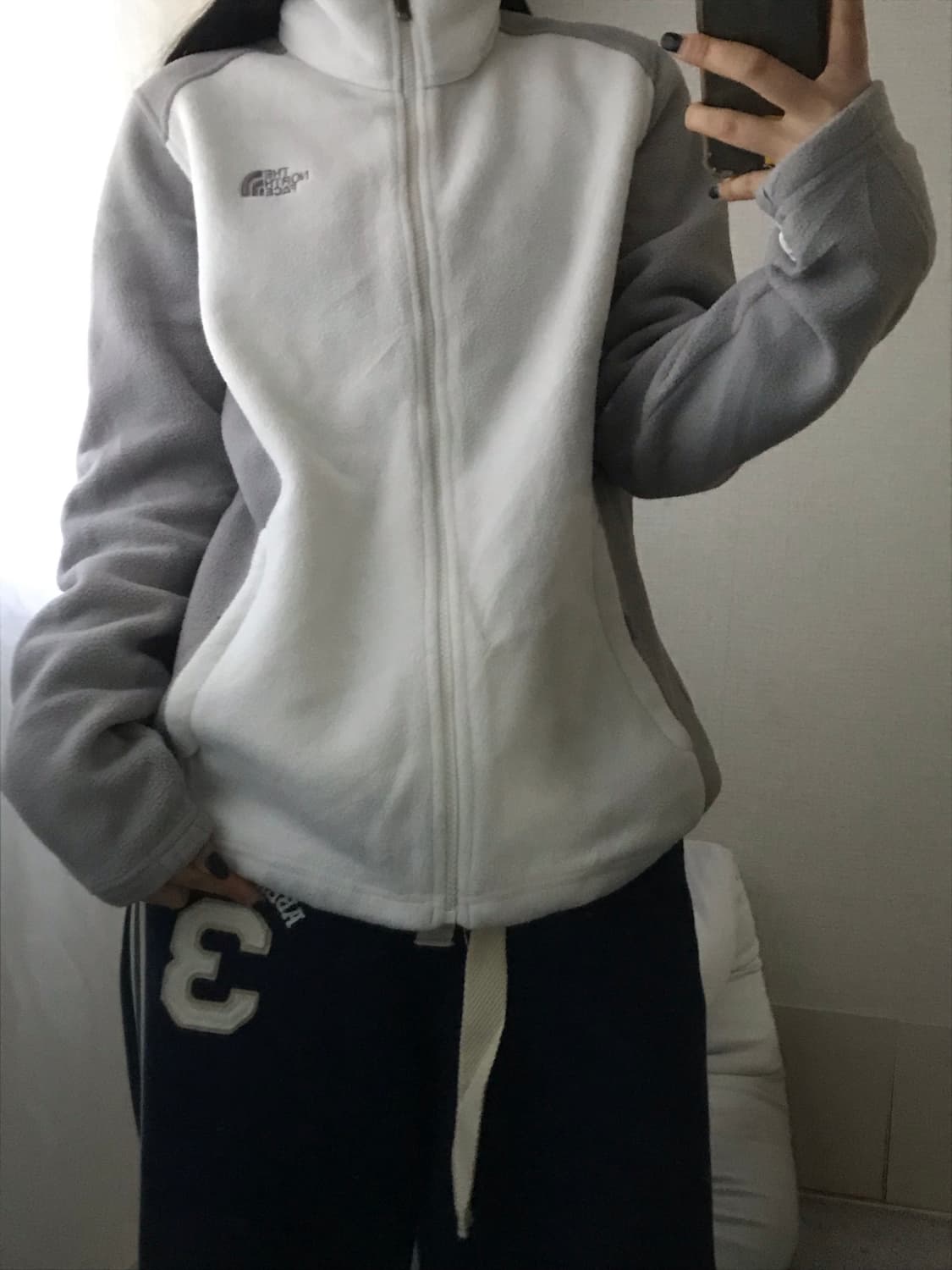 노페 화이트 그레이 나그랑 후리스 상품이미지4