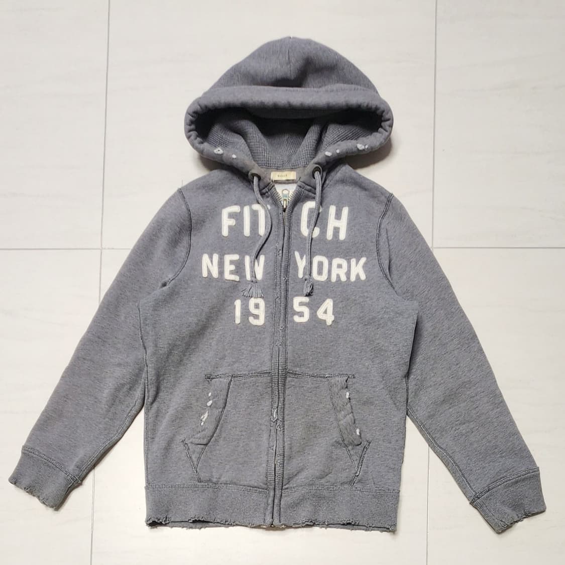빈티지 아베크롬비 뉴욕 그레이 후드집업 M 상품이미지1