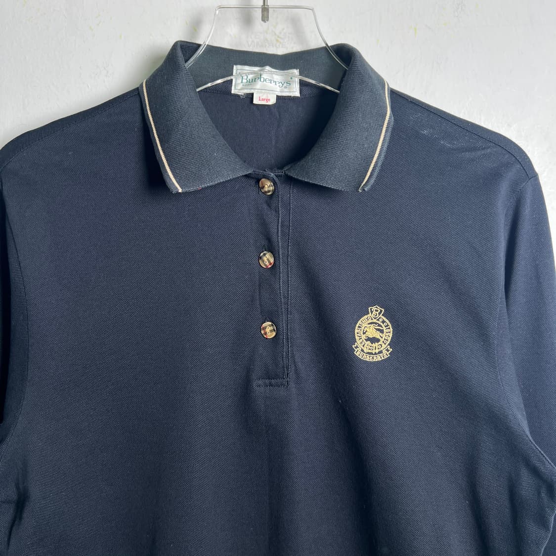 Burberrys 버버리 빈티지 블랙 긴팔 폴로 셔츠 L 상품이미지5
