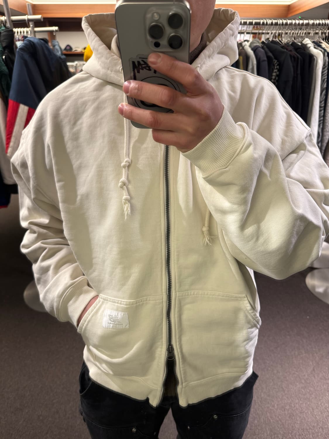 XL)뉴발란스x디네댓 빈티지 아이보리 후드집업 상품이미지1