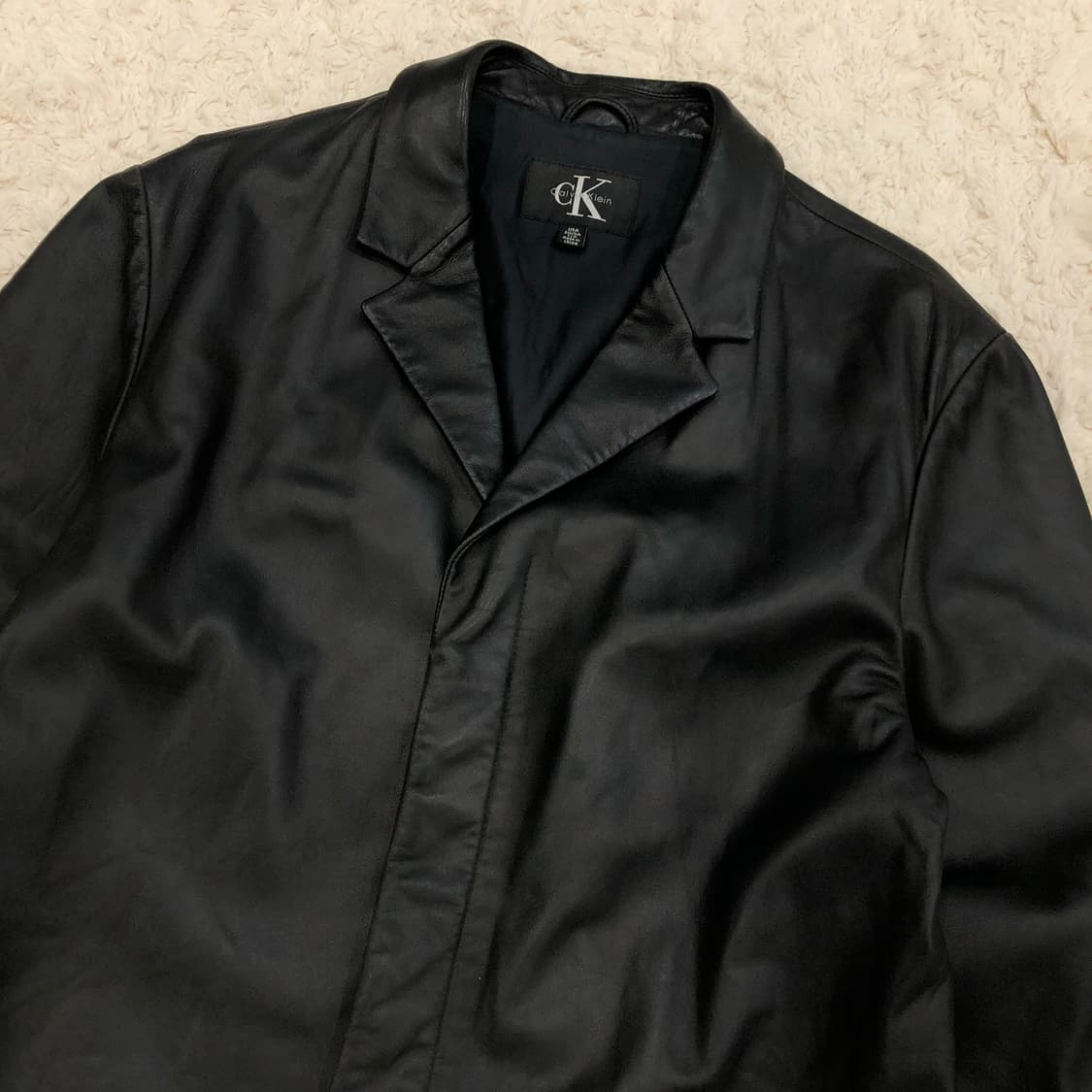 캘빈클라인 양가죽 미니멀 레더 가죽 코트 상품이미지2