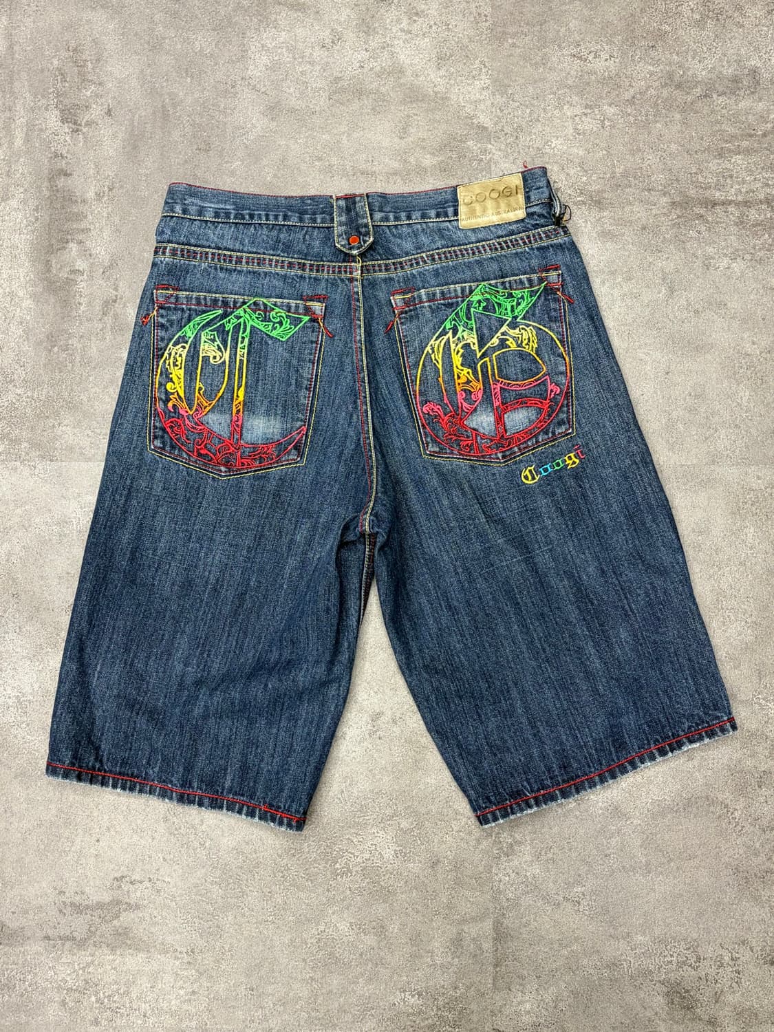 90-00s Coogi rainbow logo denim shorts 상품이미지1