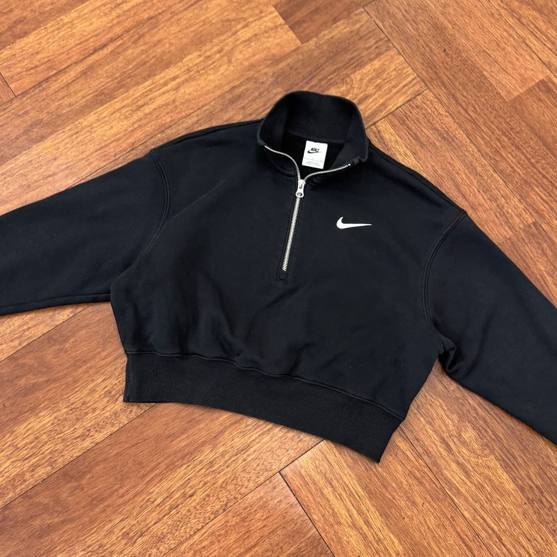 여성용 S 나이키 크롭 반집업 맨투맨  상품이미지2