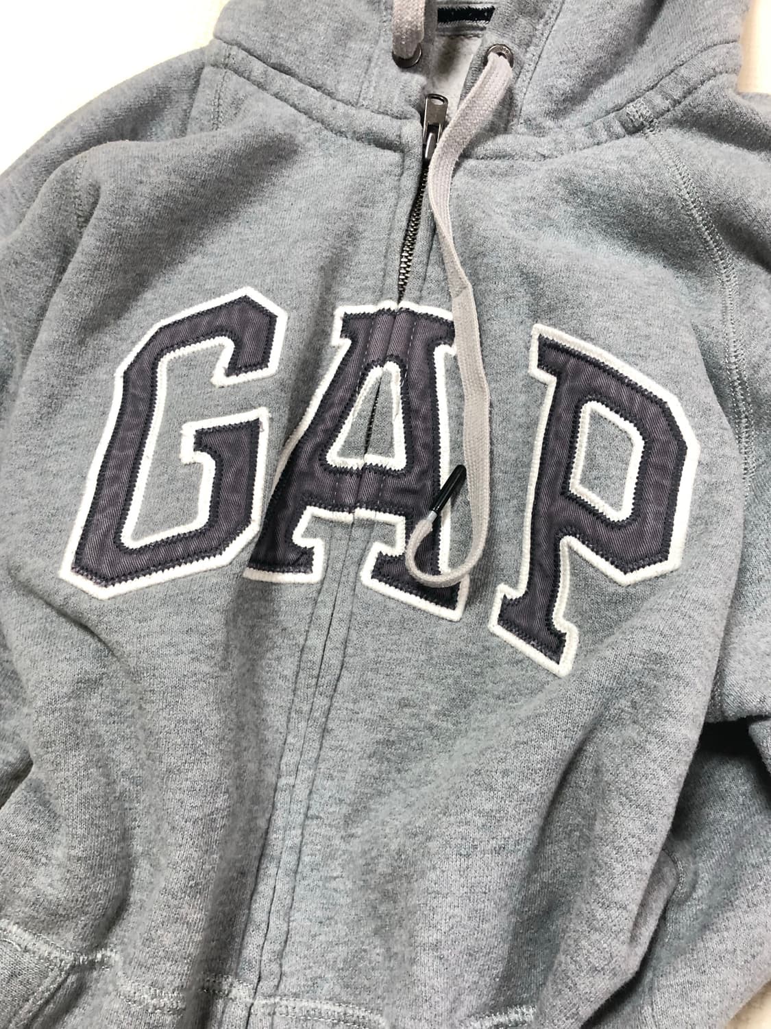 빈티지 갭 그레이 데님 패치 후드집업 상품이미지9