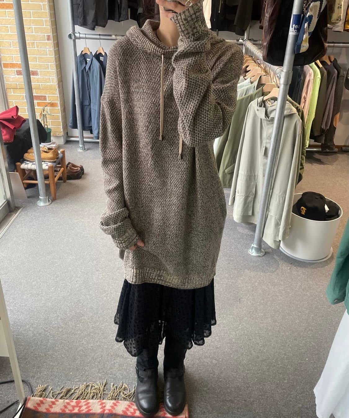 후드니트 원피스  상품이미지1