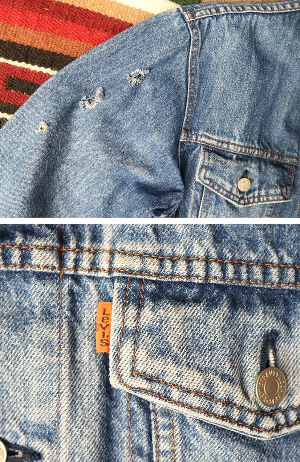 일본판 80S LEVIS 리바이스 70651-0217 오렌지텝 빈티지  상품이미지4