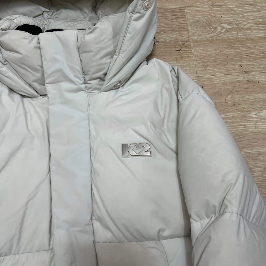 K2 아웃도어 덕다운 후드 롱패딩 점퍼 [크림] S/90 상품이미지4