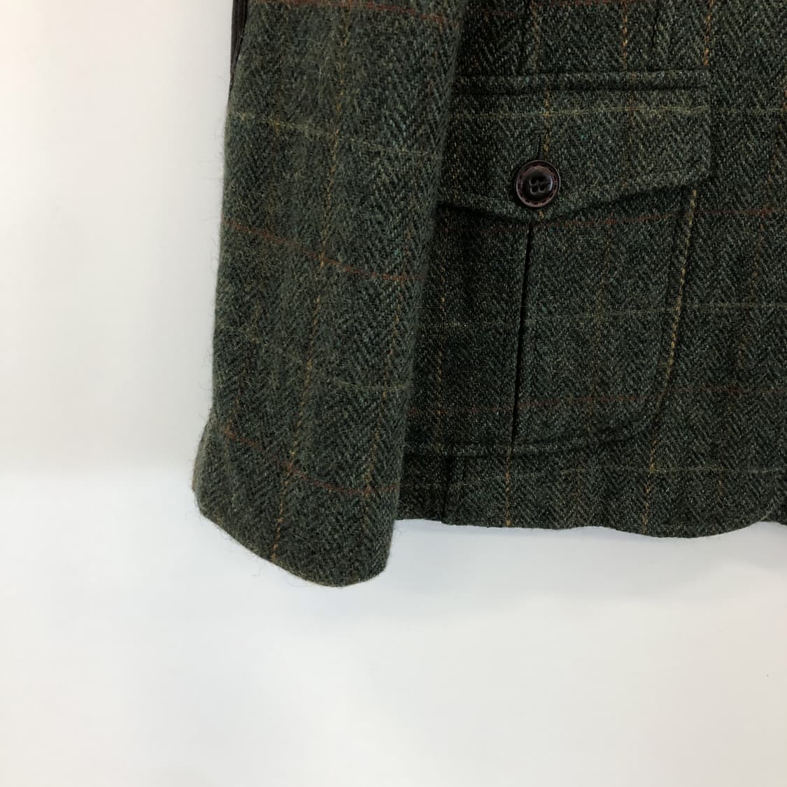 키이스 울 100% 체크자켓 85-90-160 엘보 돈피 상품이미지2