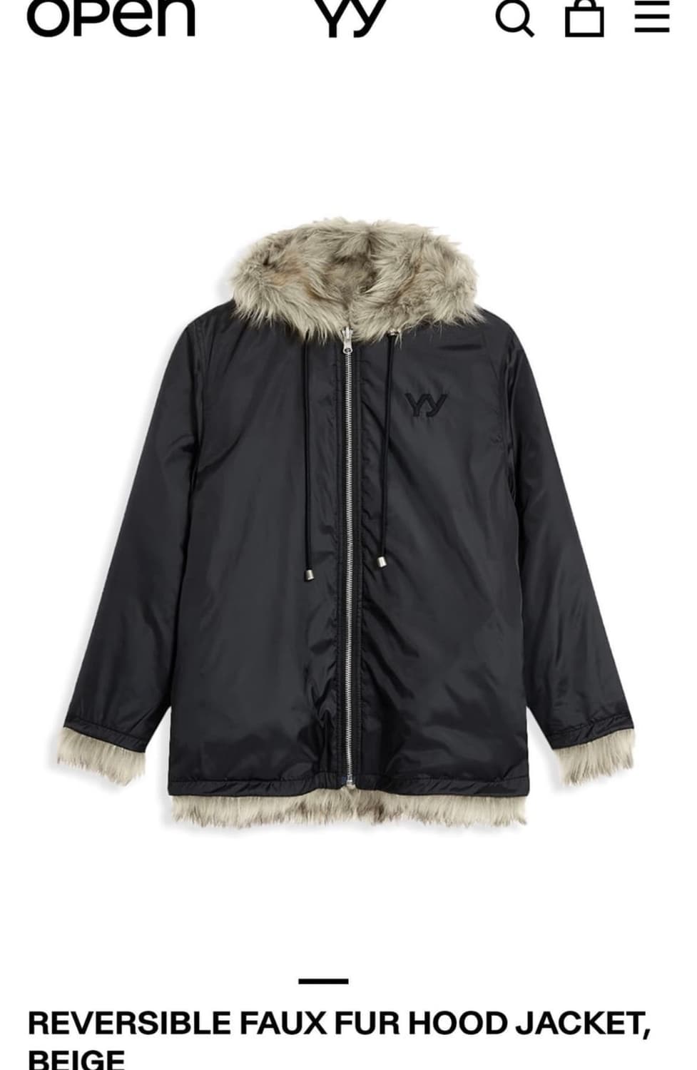 오픈 yy 퍼 후드집업 자켓 오픈와이와이 상품이미지5