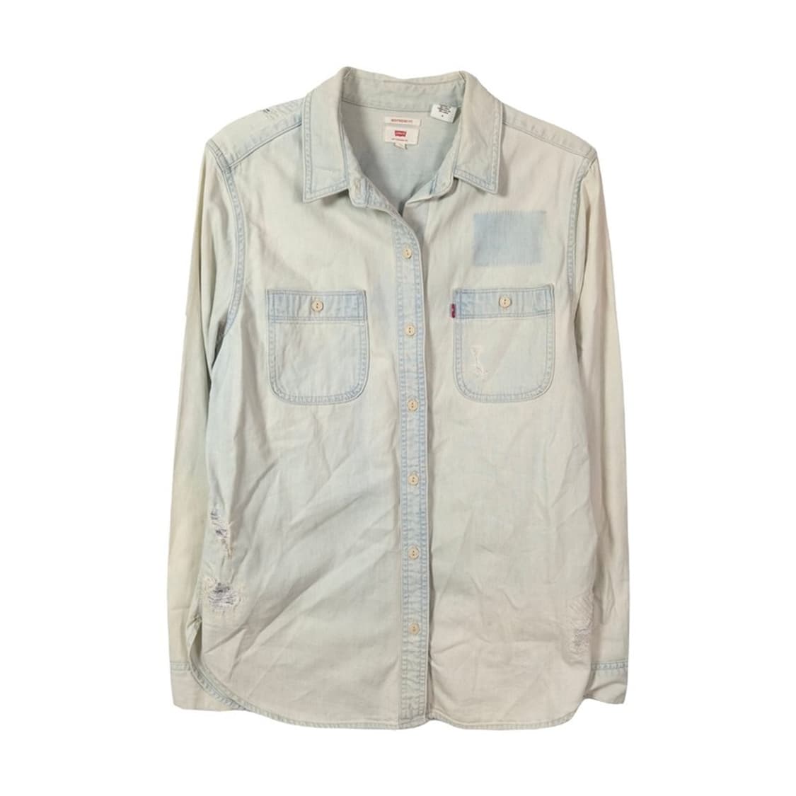 리바이스 보이프렌드 핏 연청 데님 셔츠 M 상품이미지1