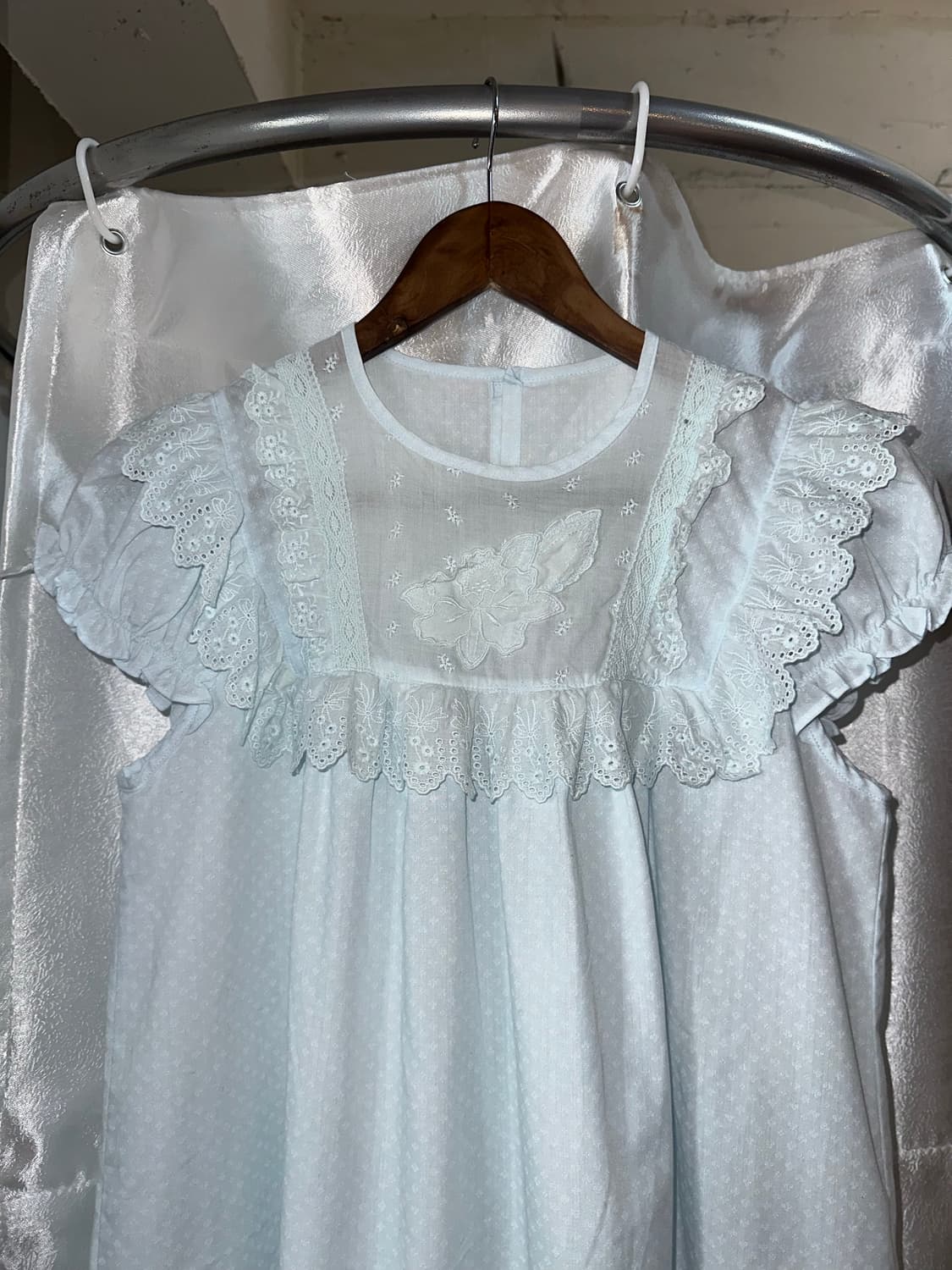 퓨어 스카이블루 레이스 원피스 상품이미지3