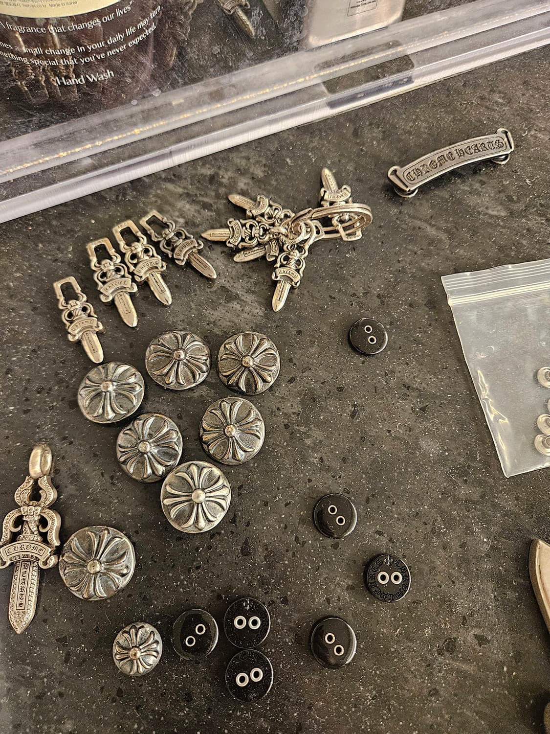 크롬하츠 머리끈 단추 비니단추 옷리폼 925실버 상품이미지3