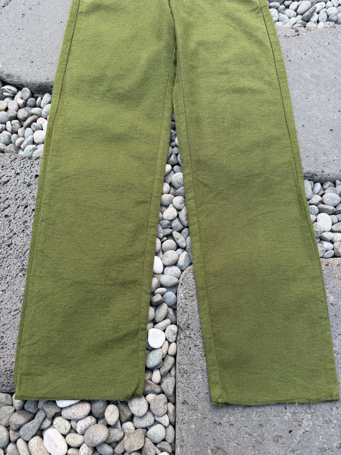 90s HSF OLIVE GREEN HAIRY WOOL 헤어리울 워크팬츠 상품이미지4