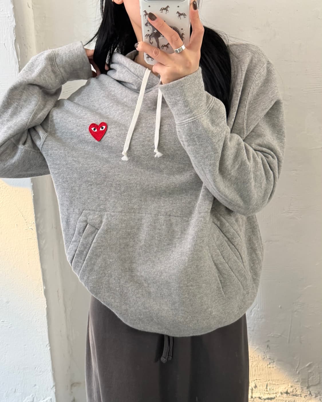 COMMEdesGARCONS 꼼데가르송 레드와펜 그레이컬러 후드티 L 상품이미지8